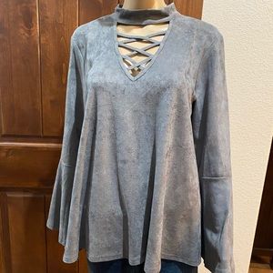 NWT JJ’s Fairyland Faux Suede Top